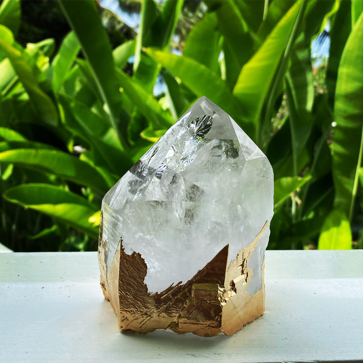 Crystal Quartz Point - Gold Plated