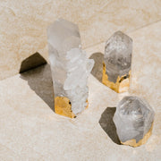 Crystal Quartz Point - Gold Plated