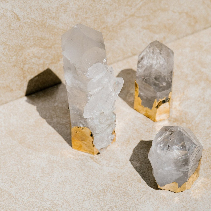 Crystal Quartz Point - Gold Plated